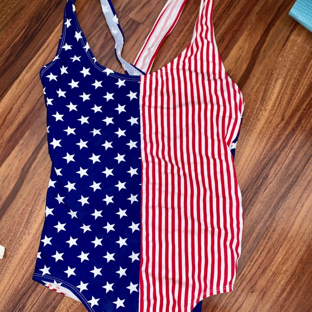 SHIP QUICKLY American flag One Piece Swimsuit